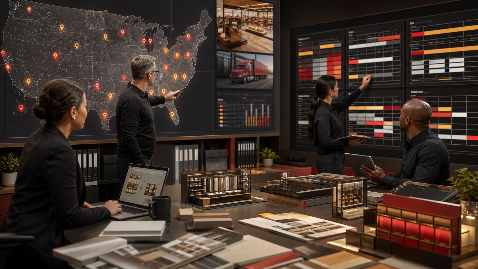 Multi-location retail deployment coordination visual